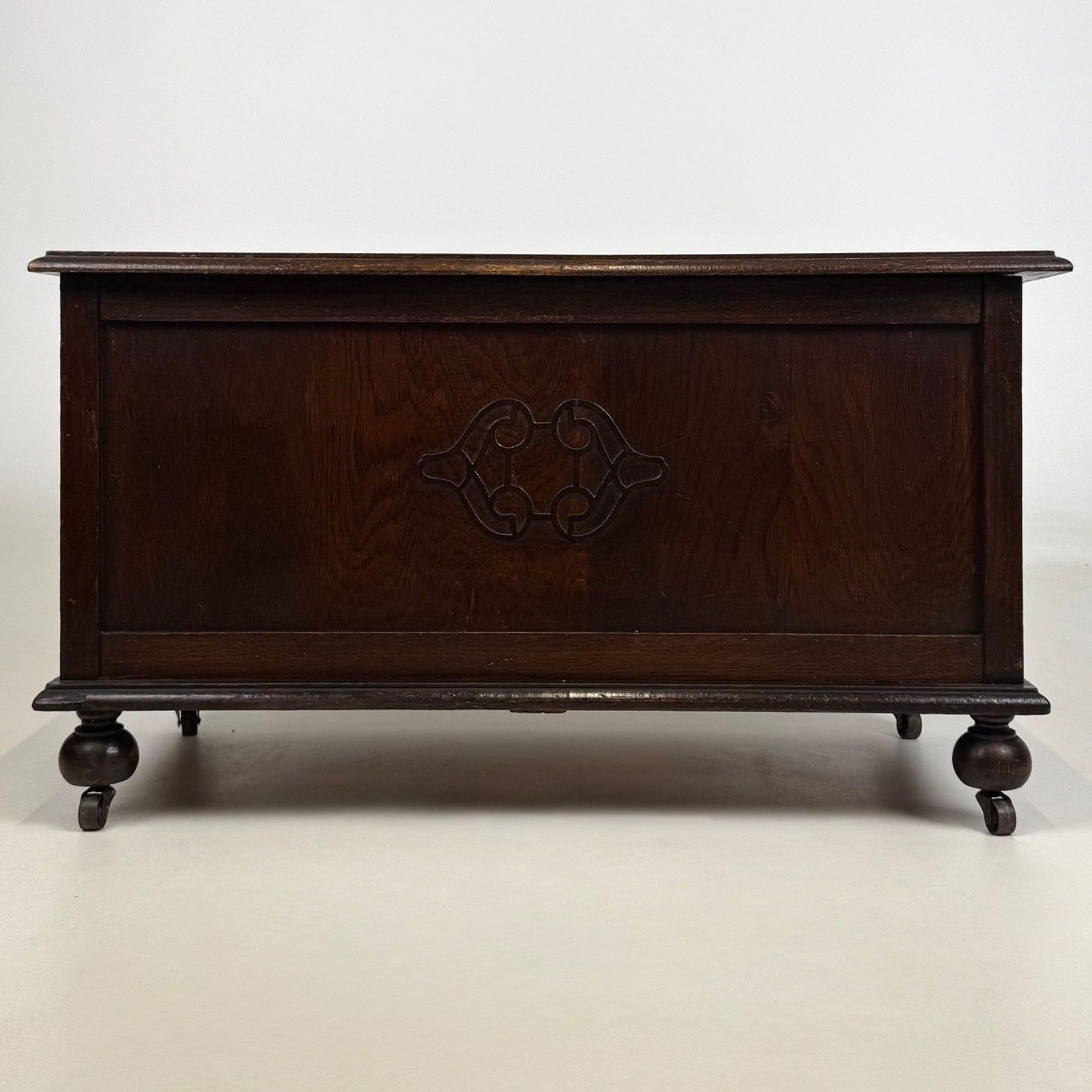 Antique 20th Century Edwardian Blanket Box In Oak ( Af 5788 )