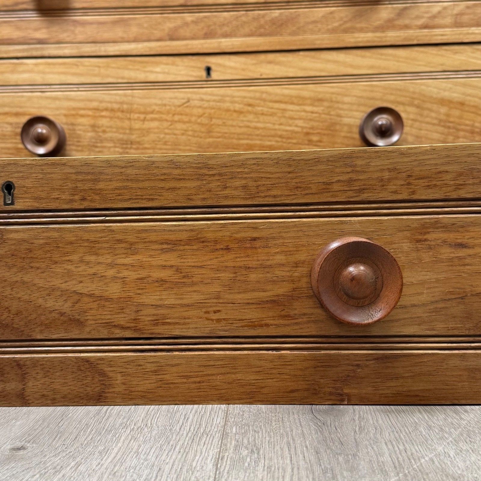 Furniture Antique 20th Century Edwardian Chest Of Drawers In Oak ( Af 5807 ) photo