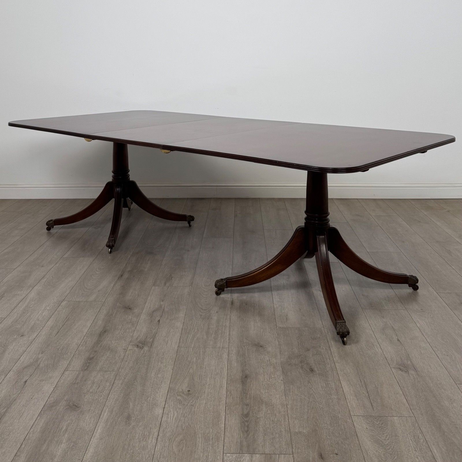 Antique 20th Century Twin Pedestal Dining Table In Mahogany ( Af 5808 )