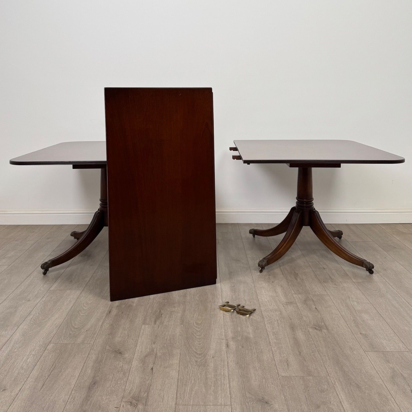 Antique 20th Century Twin Pedestal Dining Table In Mahogany ( Af 5808 ) photo Furniture