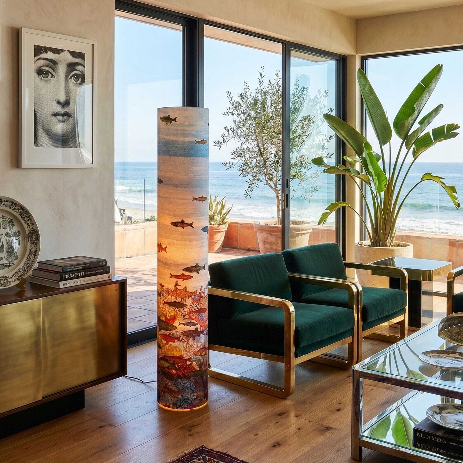 1990s Rare "Aquarium" Floor Lamp By Piero Fornasetti For Antonangeli photo for sale