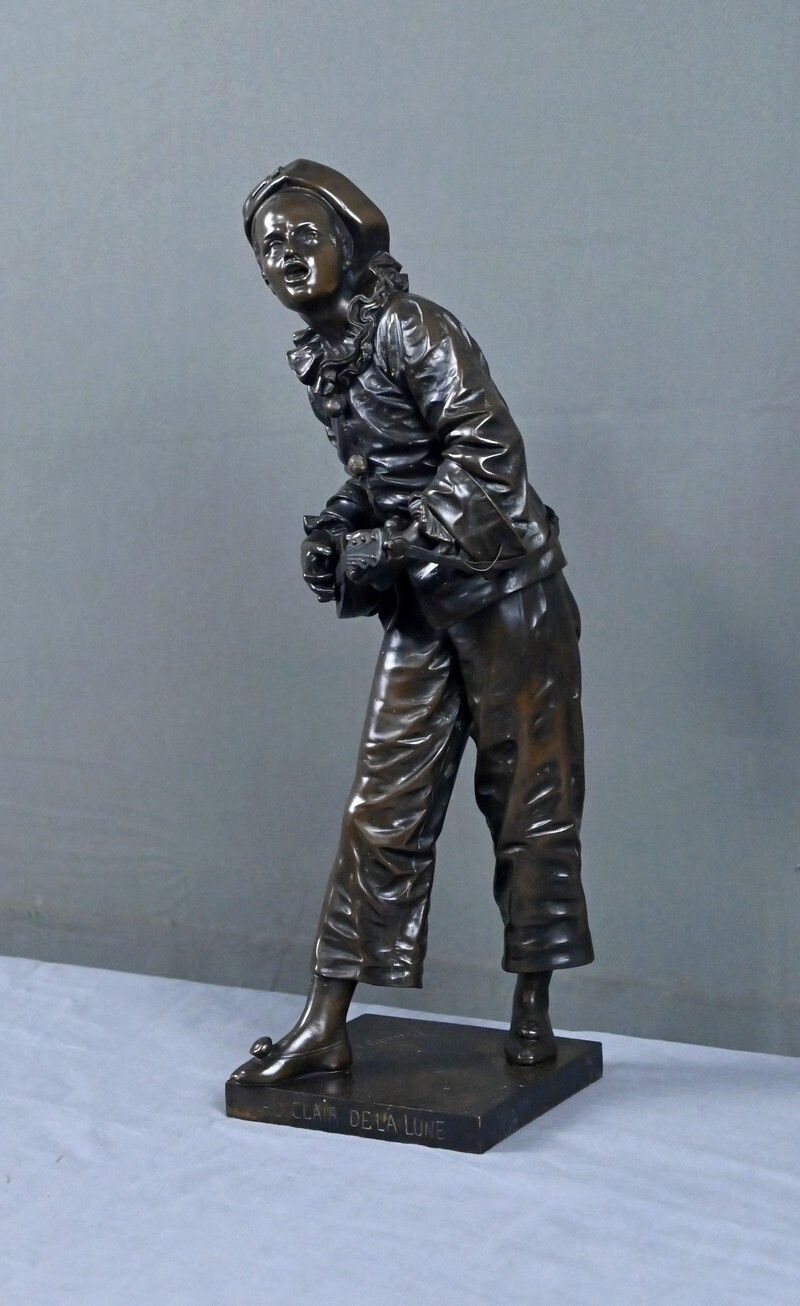 Important Bronze Sculpture "By The Light Of The Moon" Signed Bouret – Late 19th Century photo for sale