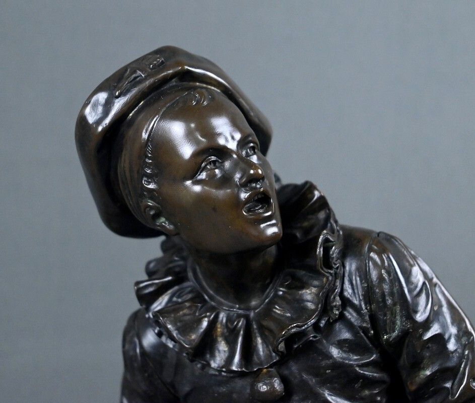Art Important Bronze Sculpture "By The Light Of The Moon" Signed Bouret – Late 19th Century photo