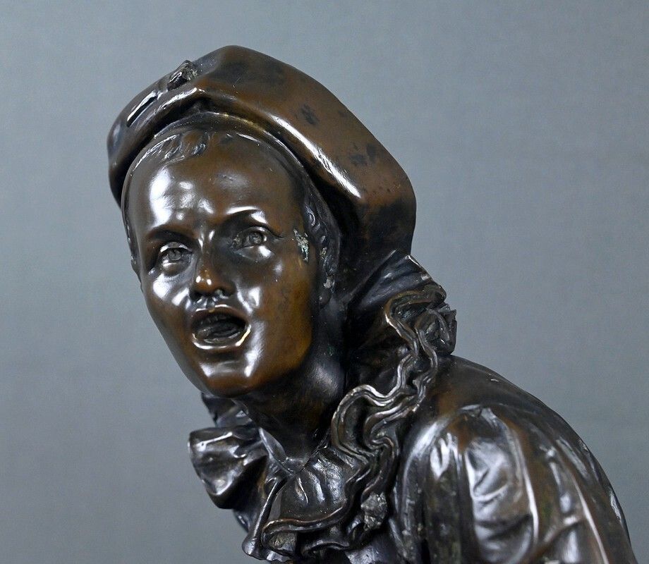 1310.0 Important Bronze Sculpture "By The Light Of The Moon" Signed Bouret – Late 19th Century photo