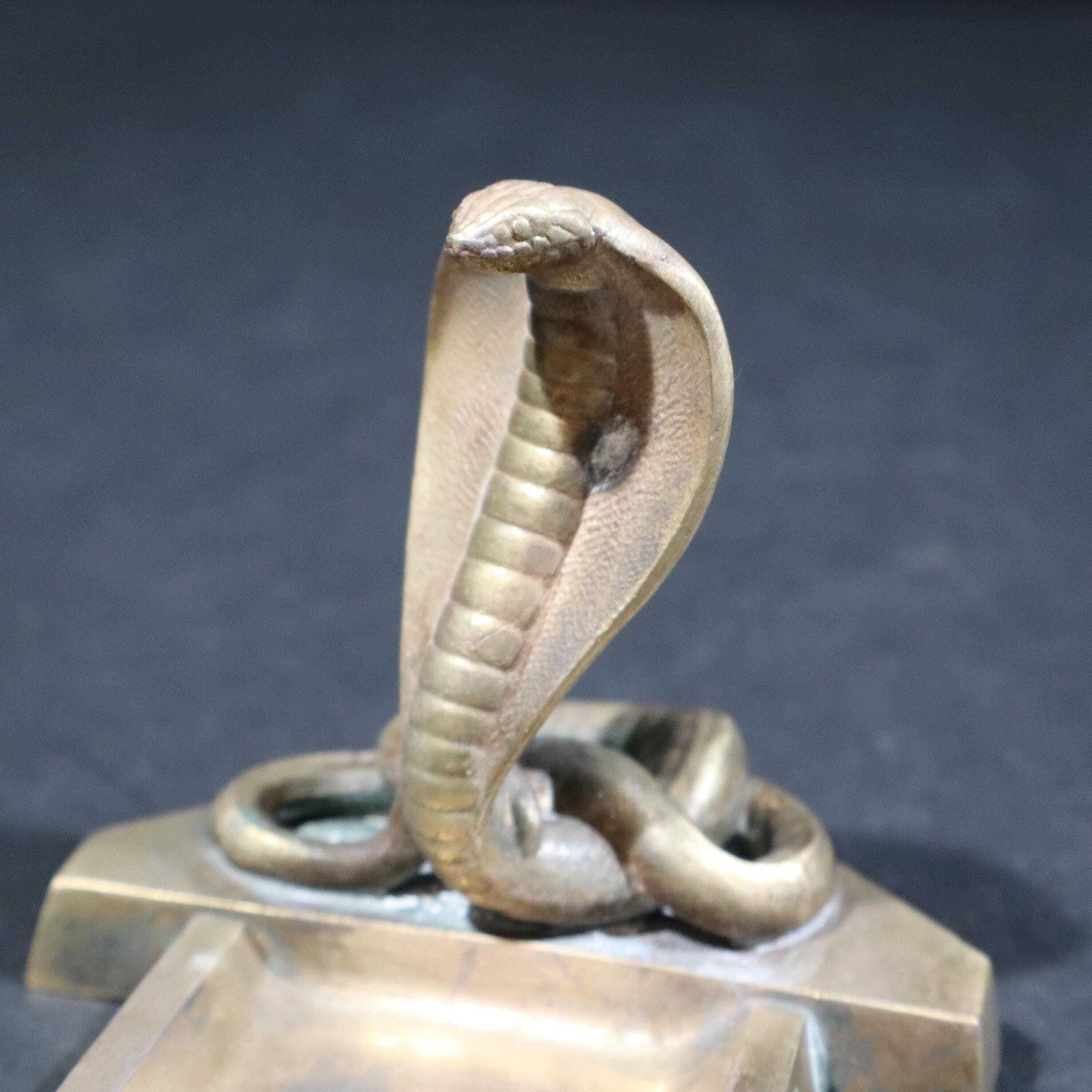 photo furniture French Bronze Ashtray With Cobra Snake Sculpture By A. Pichegru, 1930s