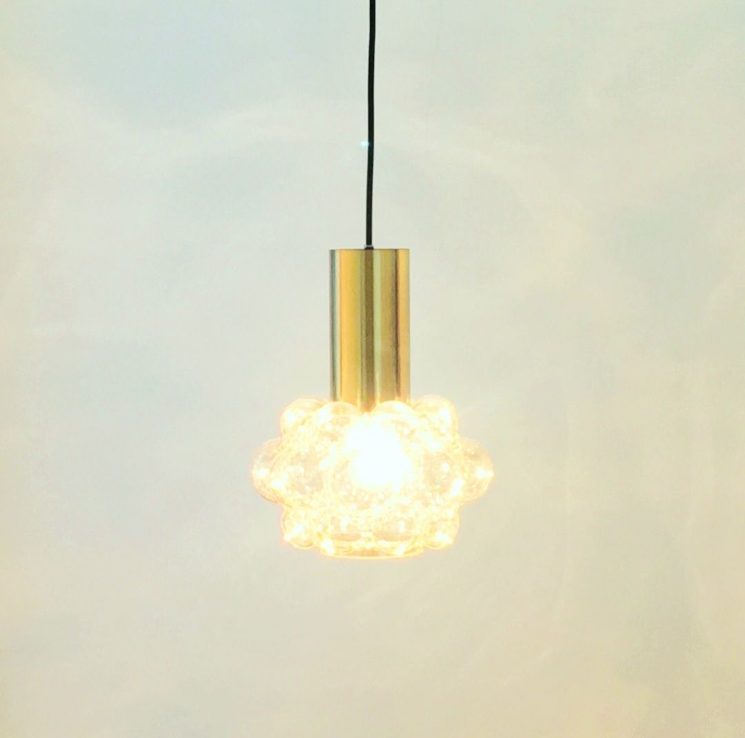 Labelled Mid Century Bubble Glass Pendant By Helena Tynell For Limburg, Germany, 1960s photo Lighting