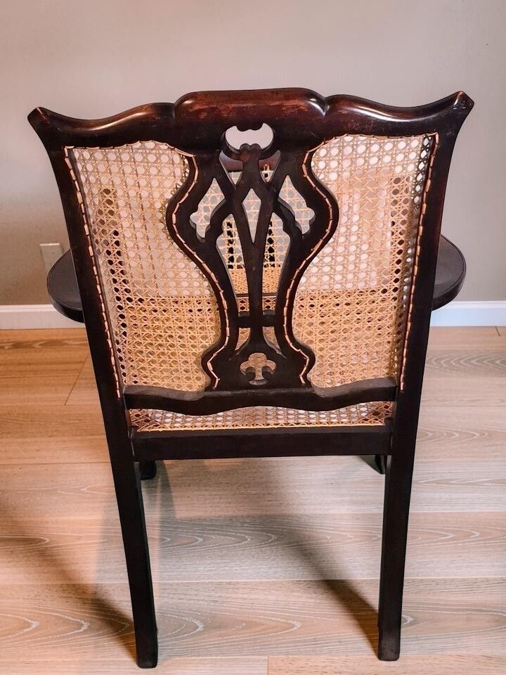 Antique Victorian Queen Anne Style Chair Walnut And Cane photo 145.0