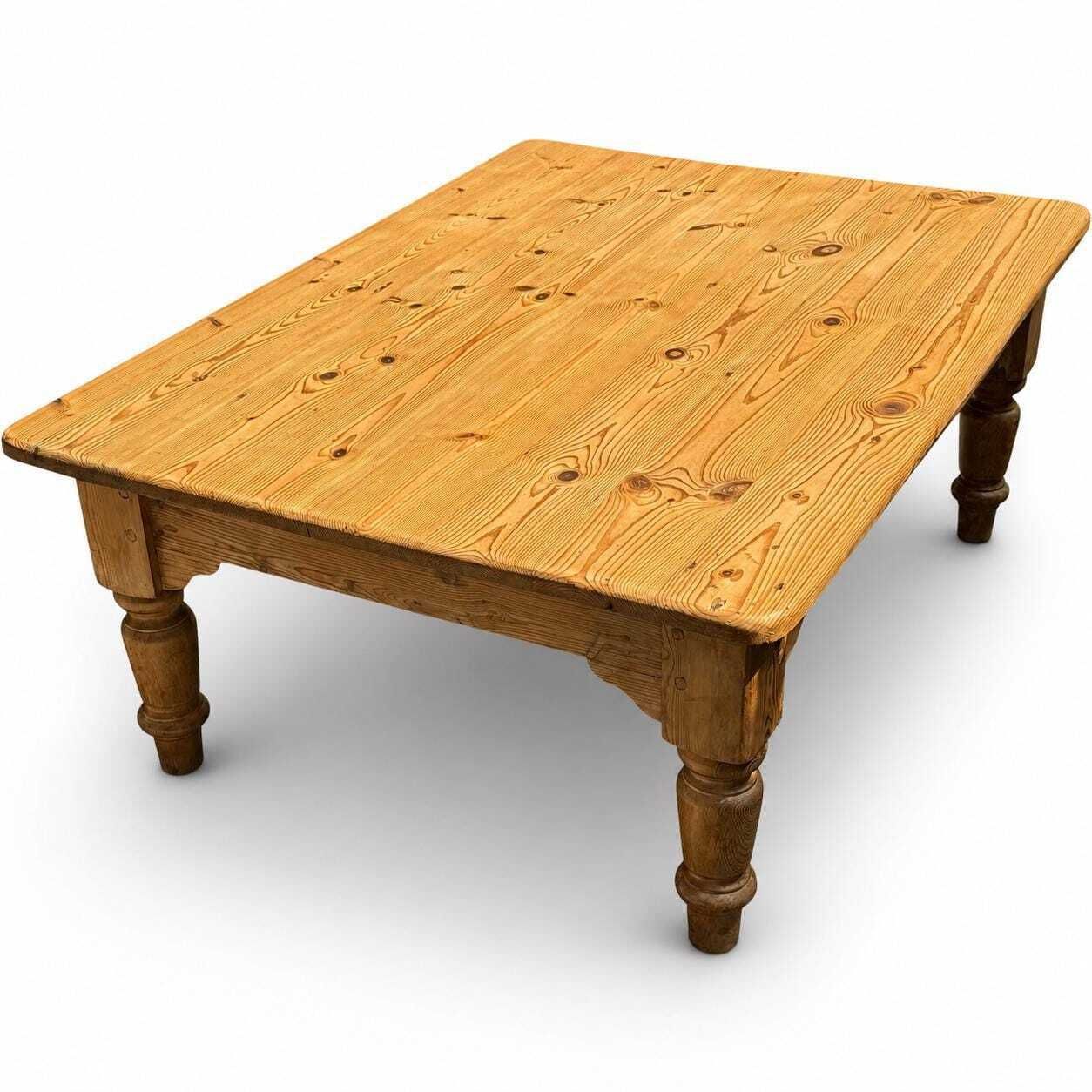 Reclaimed Pine Coffee Table, Rustic Farmhouse Centre Table, Large Waxed Pine Occasional Table, Country House Furniture, Vintage Home Décor photo for sale