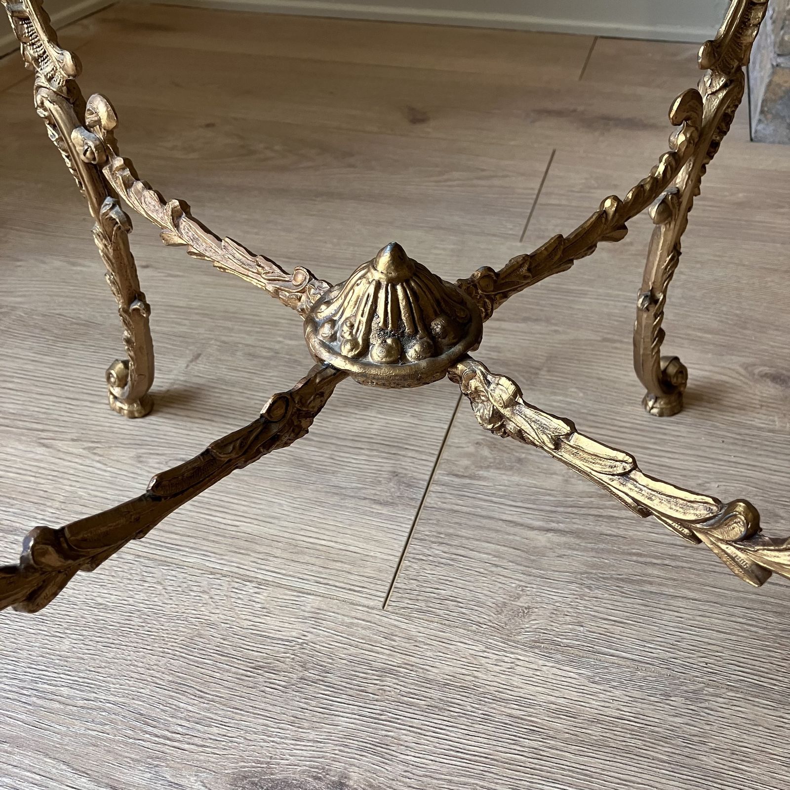 photo furniture An Antique French Brass And Glass Side Table
