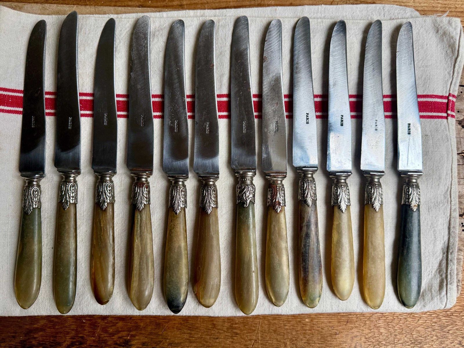Home Decor Set Of 12 French Table Knives Baroque Cutlery Flatwear Paris Steel Blades photo
