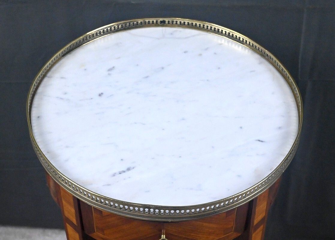 Small Marquetry Side Table, Louis XVI Style – Early 20th Century photo 1410.0