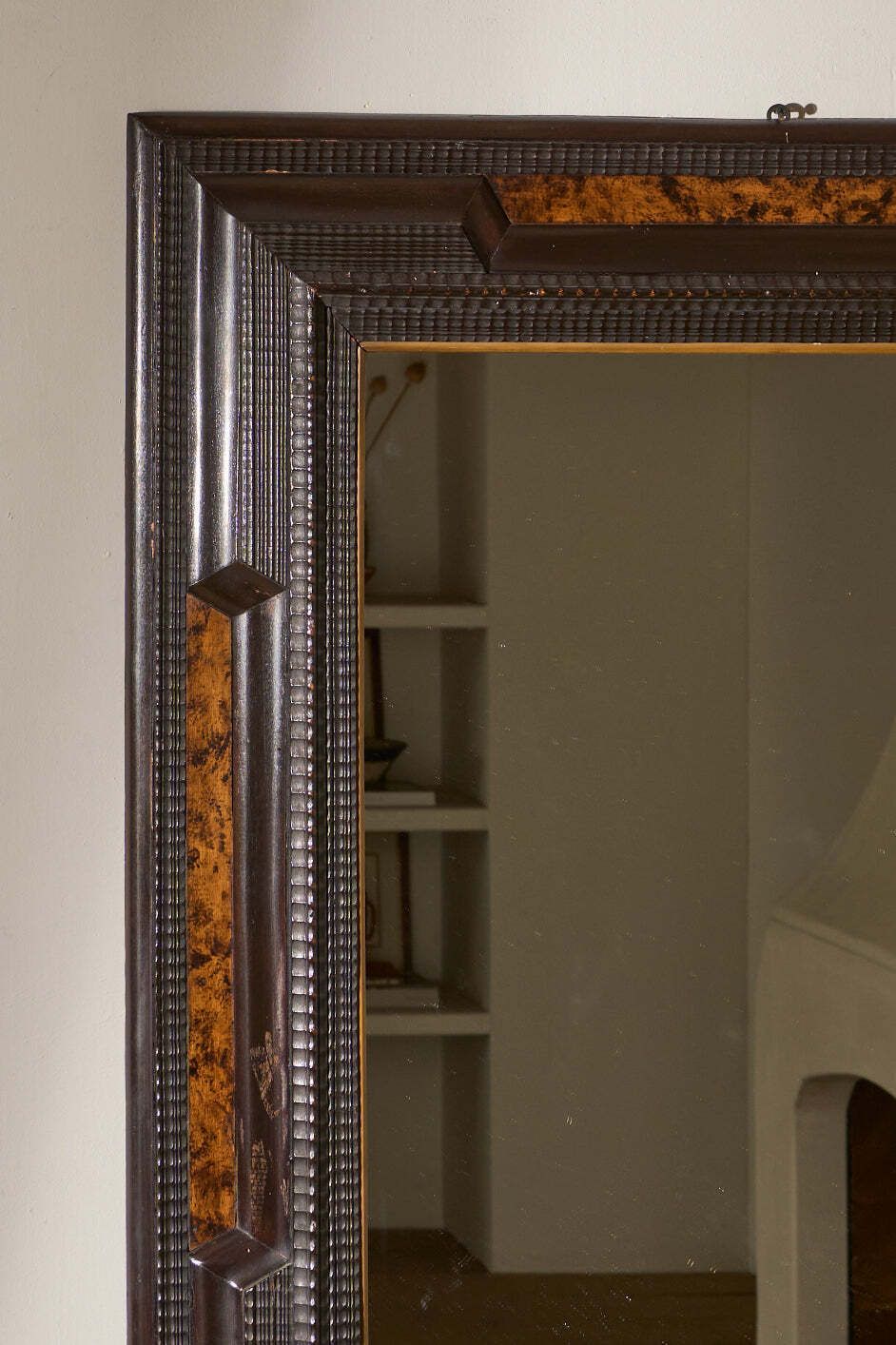 Large 19th Century Italian Ebonised And Faux Tortoiseshell Mirror   No2 photo furniture
