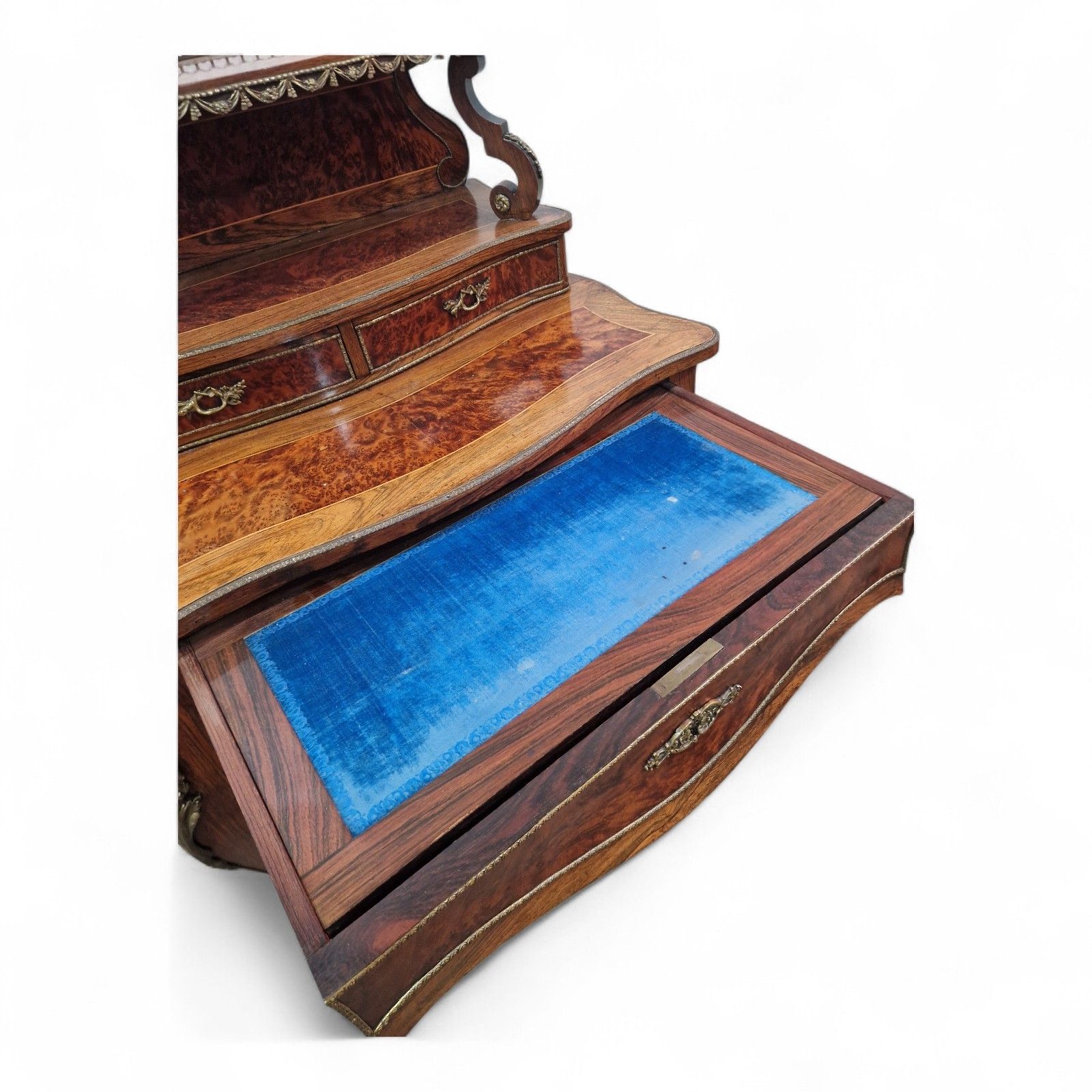 photo for sale French Louis XV Revival Bonheur Du Jour Writing Desk Marquetry Antique Bureau