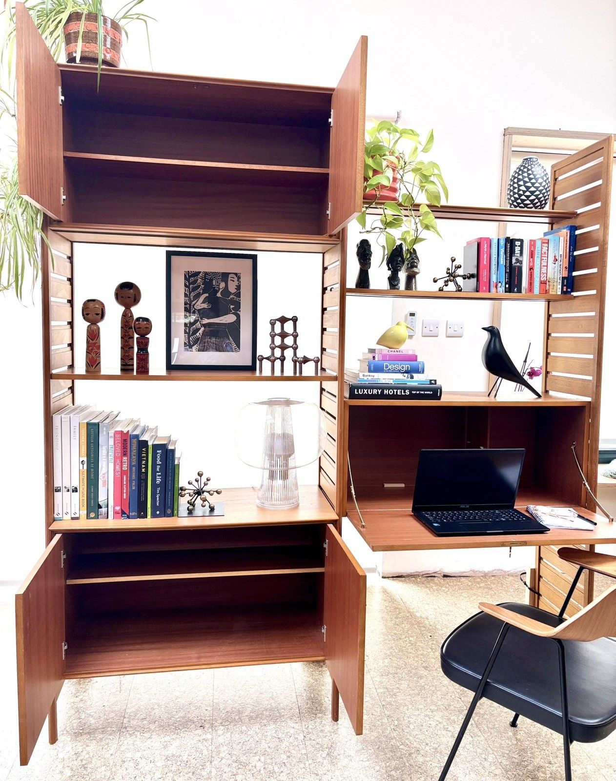 Mid Century Modular Ladderax Shelving Unit/Storage/Bookshelf/Desk Vintage Retro photo Furniture