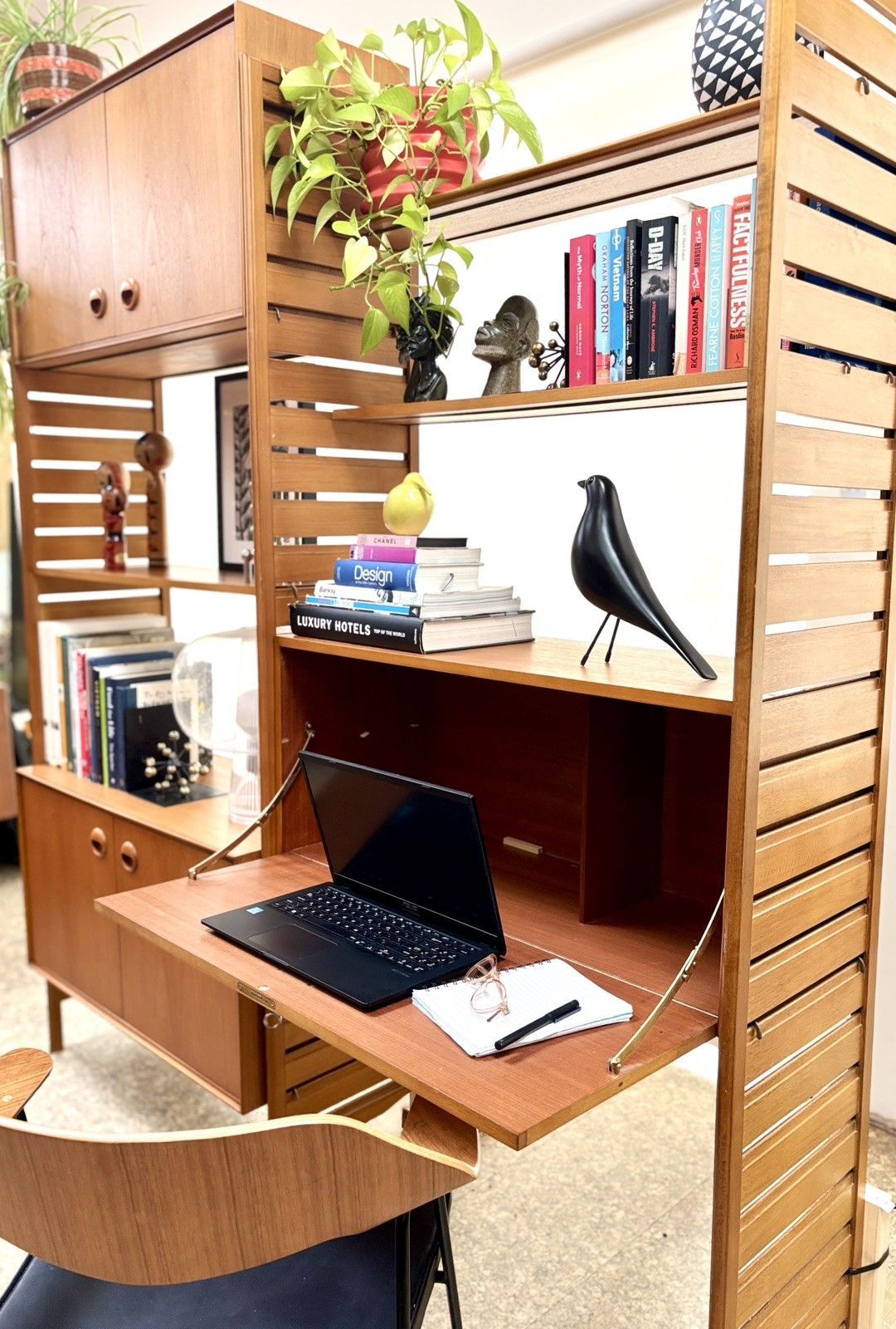 895.0 Mid Century Modular Ladderax Shelving Unit/Storage/Bookshelf/Desk Vintage Retro photo