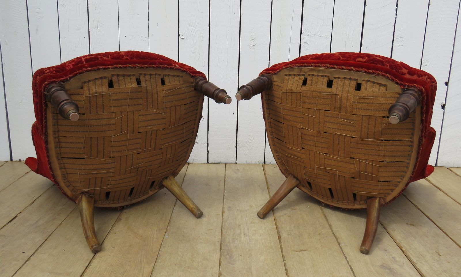 Pair Of Antique Napoleon III Slipper Chairs photo vintage
