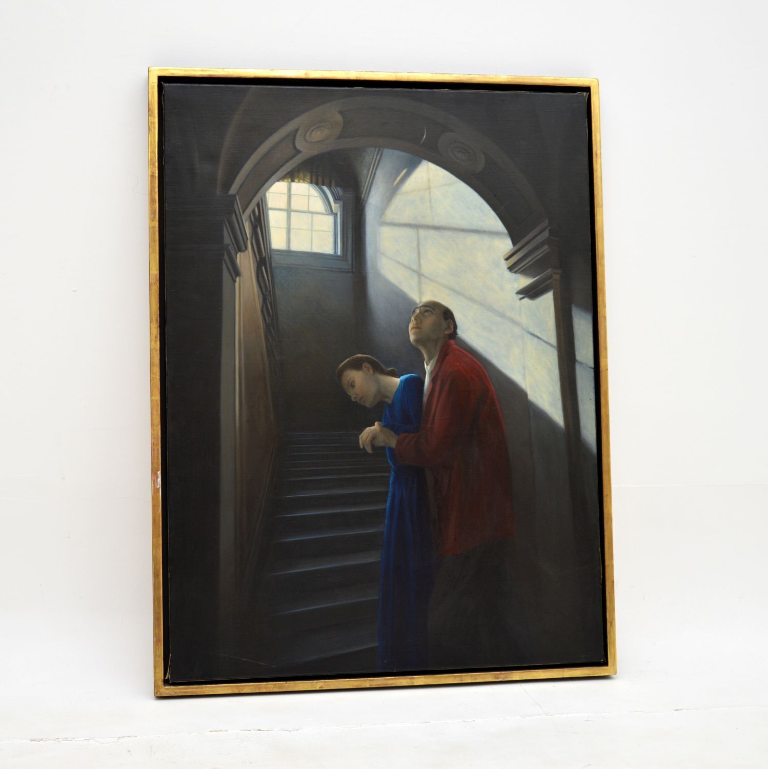 Oil Painting By Genevieve Dael – Couple IV. photo furniture