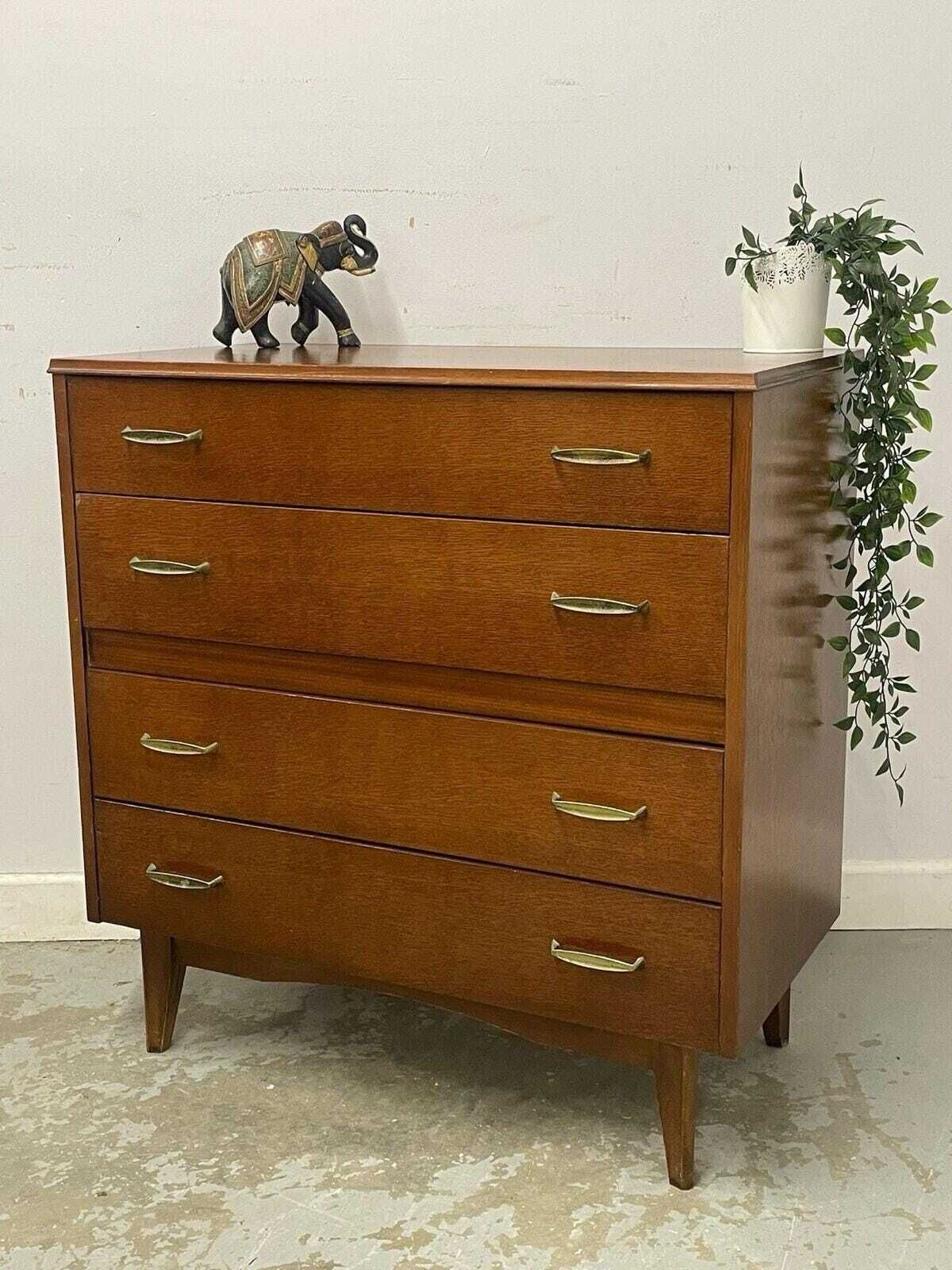 Mid Century Modern Chest Of Drawers 4 Drawer Bedroom Storage Cabinet photo vintage