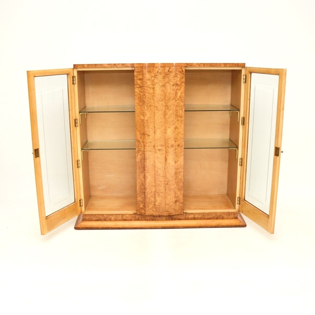 Art Deco Burr Walnut And Sycamore Bookcase / Cabinet By Epstein. photo for sale