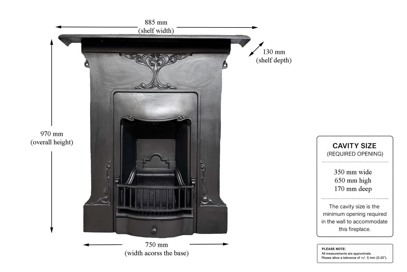 Antique Edwardian Art Nouveau Cast Iron Bedroom Fireplace photo furniture