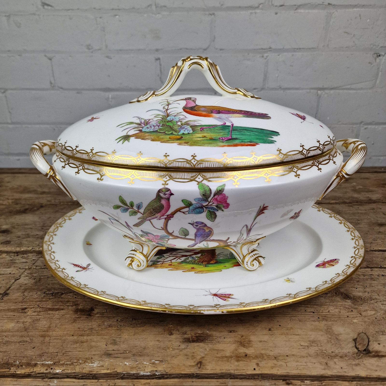 Antique Porcelain Soup Tureen By Coalport Or Coalbrookdale   English Circa 1830