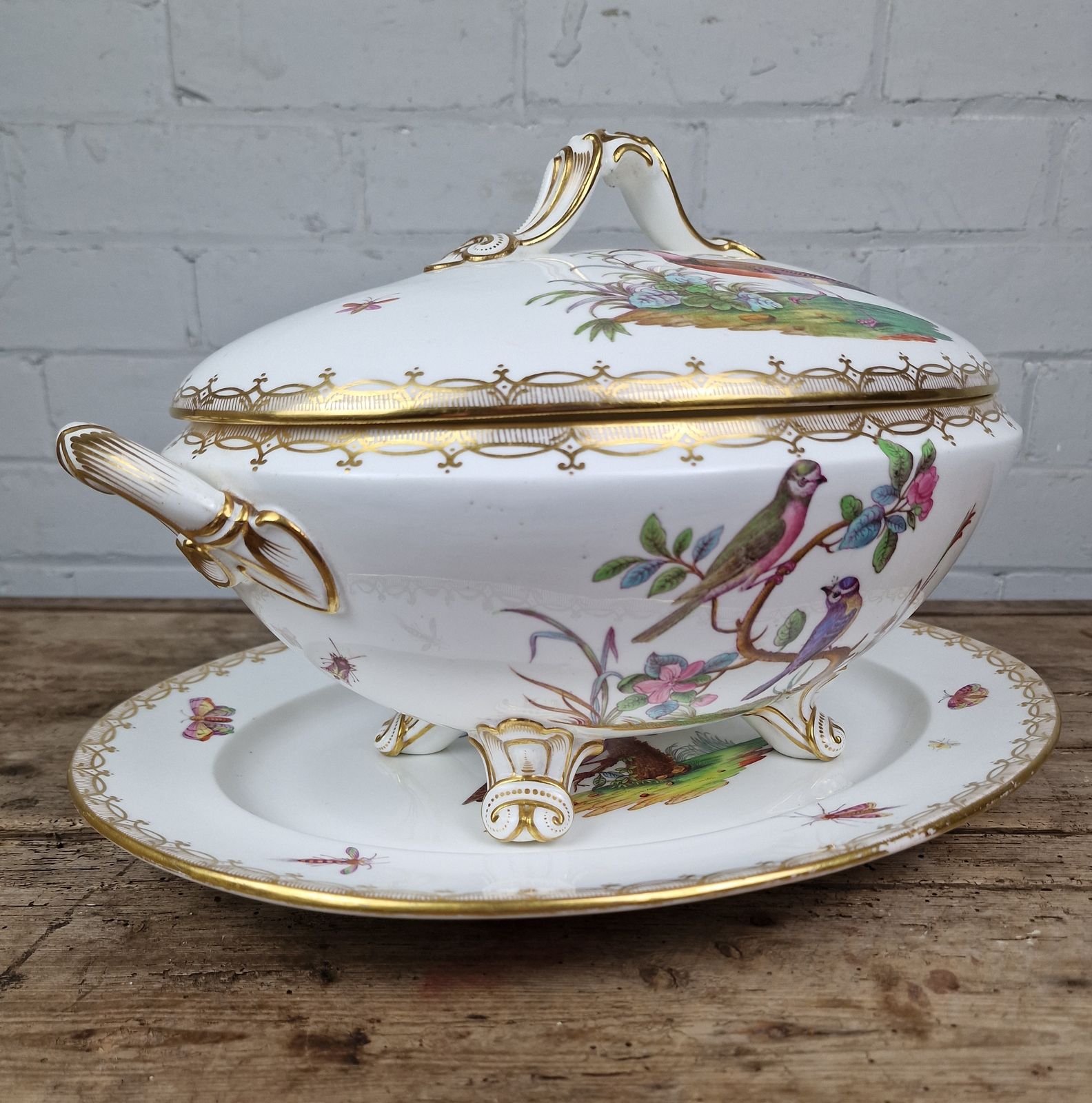 Antique Porcelain Soup Tureen By Coalport Or Coalbrookdale   English Circa 1830 photo Home Decor