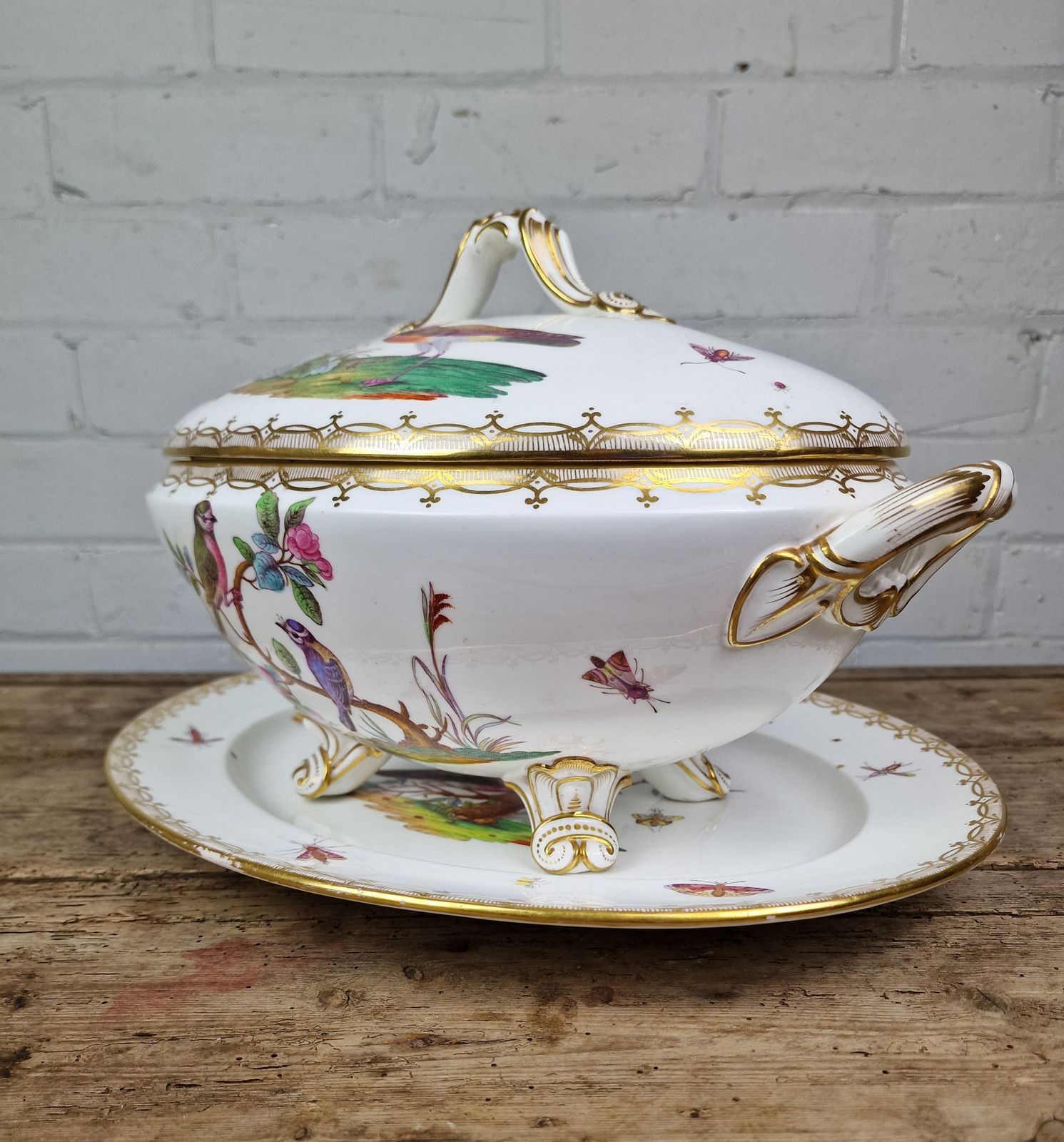 Antique Porcelain Soup Tureen By Coalport Or Coalbrookdale   English Circa 1830 photo vinterior