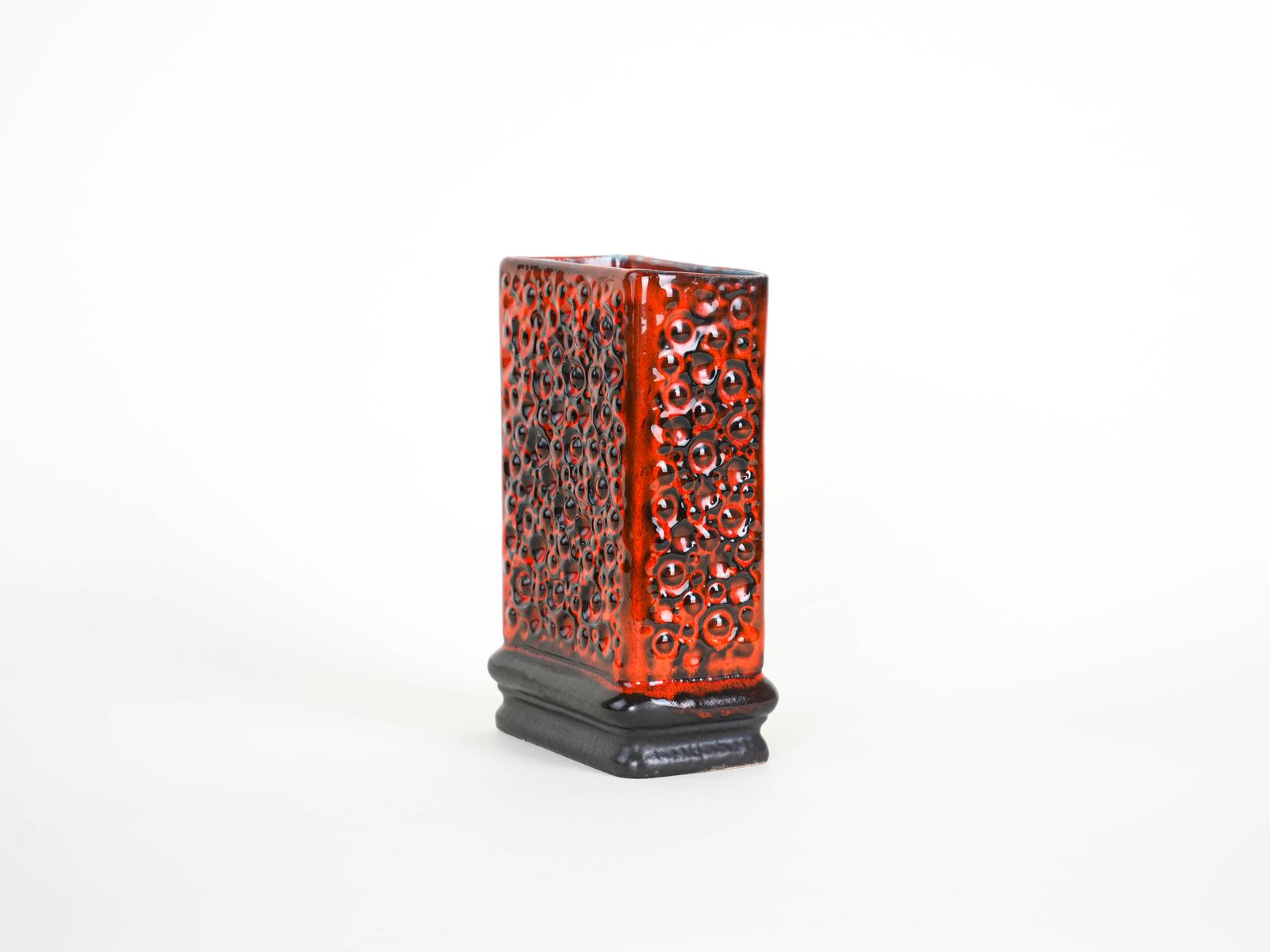 Vase rouge Fat Lava, design allemand, années 1960, fabriqué en Allemagne de l'Ouest photo Décoration