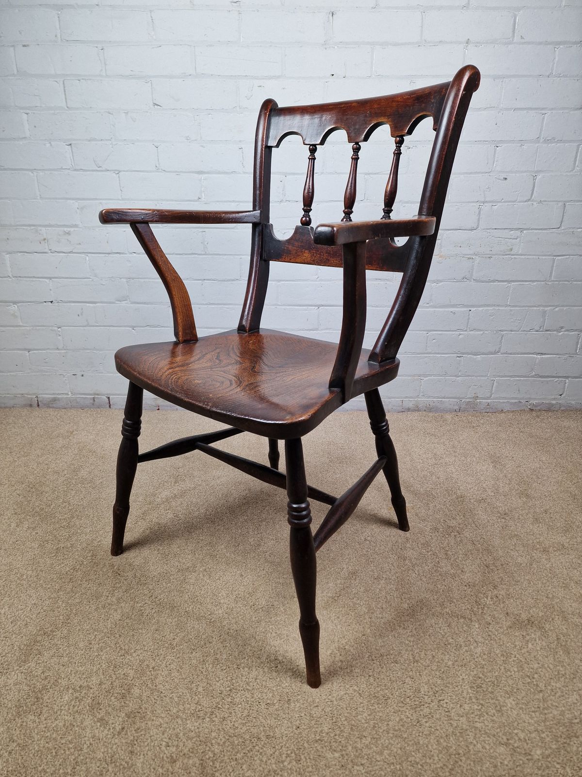 Victorian Elm And Beech Oxford Bar Back Windsor Chair photo furniture