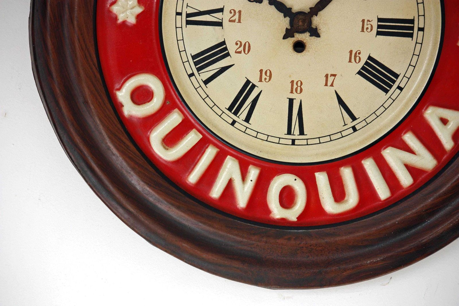 St Raphael Quinquina Wall Clock   48cm Vintage Bar French Advertising Metal Art Deco Antique Clock Toleware Clock Off The Wall Clocks photo buy
