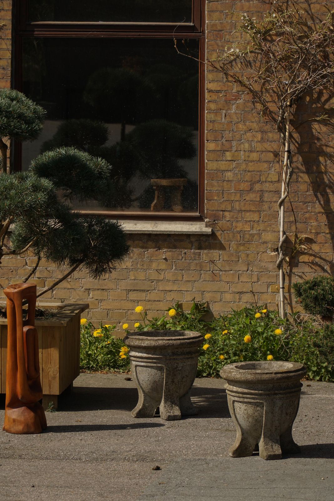 Pair Of French Mid Century Cast Stone Garden Urns / Jardinières, 1950s photo for sale
