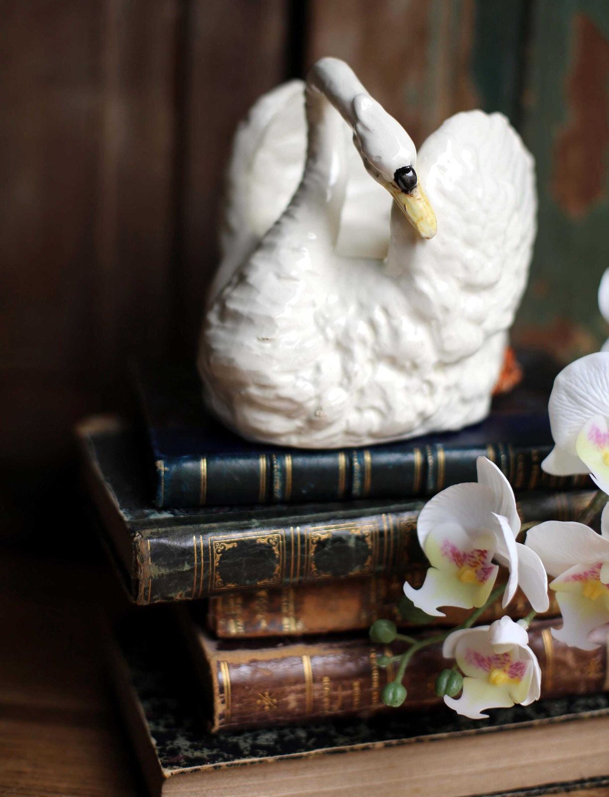Home Decor Antique French Majolica Swan Trinket Pot Massier Fils Vallauris photo