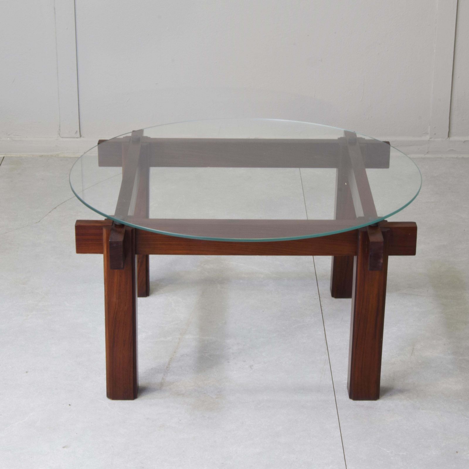 Ico Parisi Mid Century Modern Coffee Table Glass And Teak 1965 photo furniture