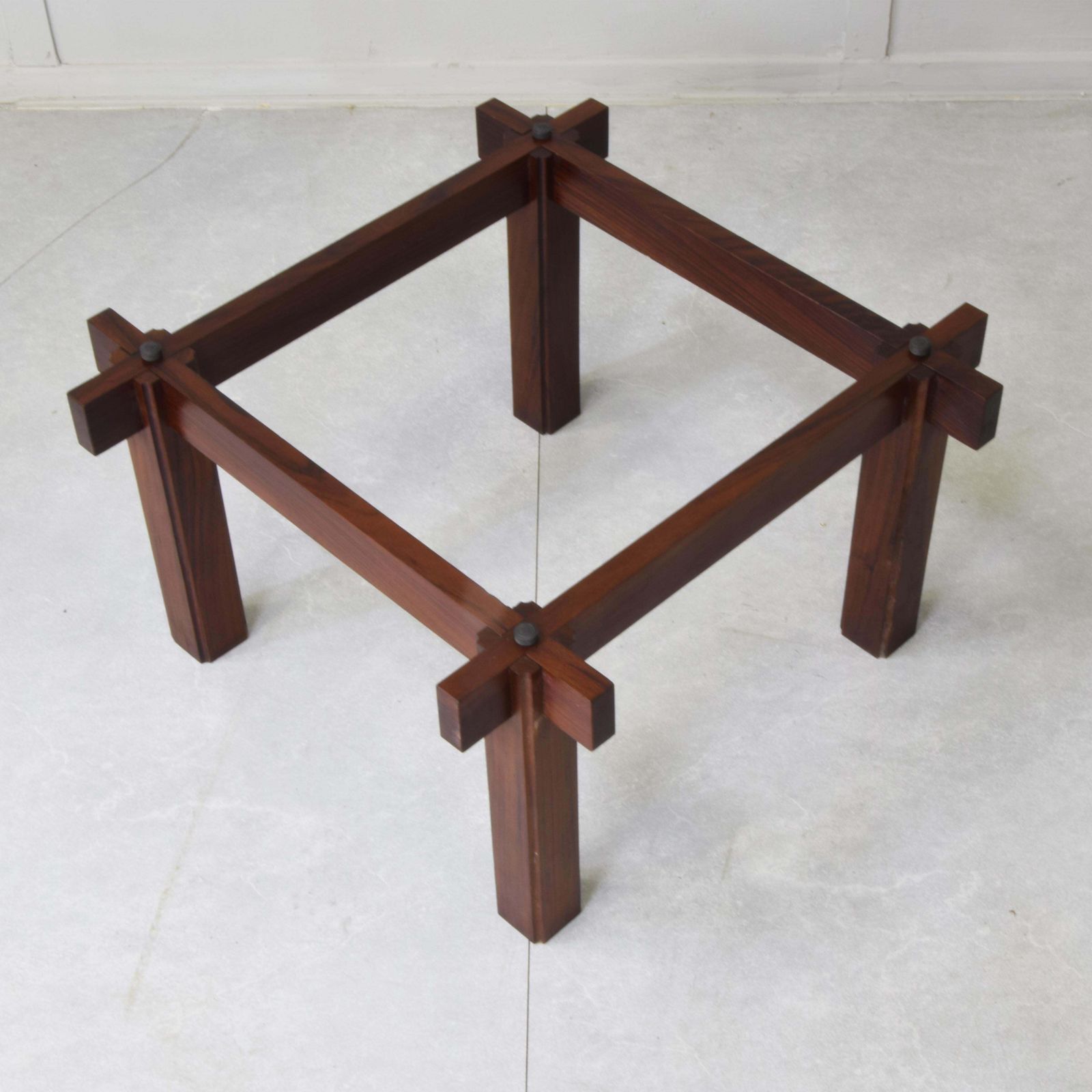 Ico Parisi Mid Century Modern Coffee Table Glass And Teak 1965 photo vintage