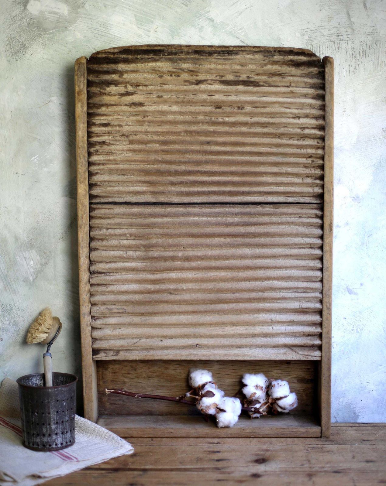 Large Antique French Wash Board Old Wooden Laundry Bleached Scrubbing Washboard Draining photo 135.0