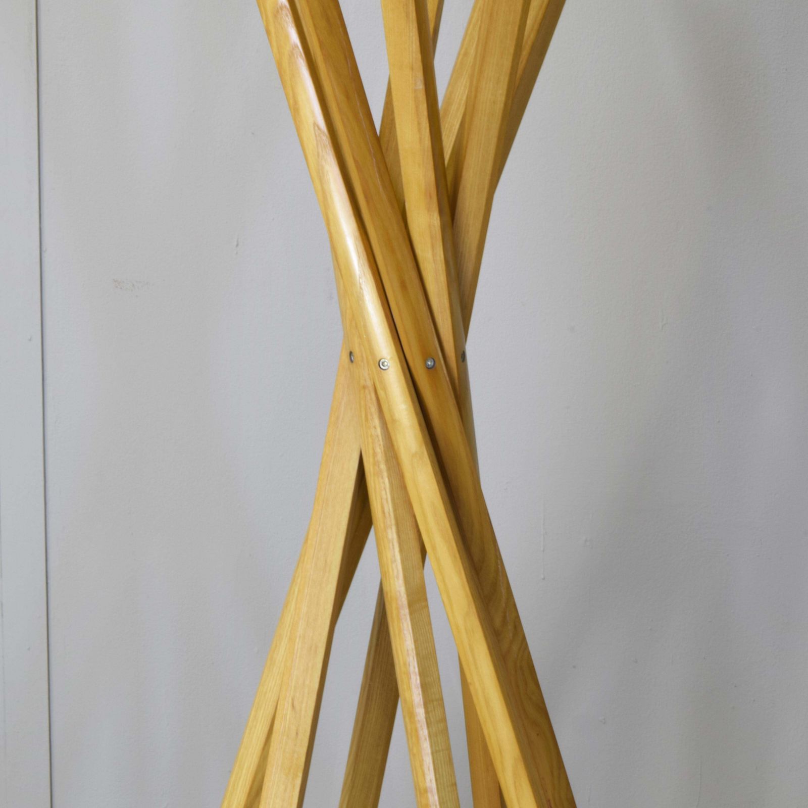 Mid Century Modern Coat Rack By Zanotta Maple Wood Italy 1974 photo Furniture
