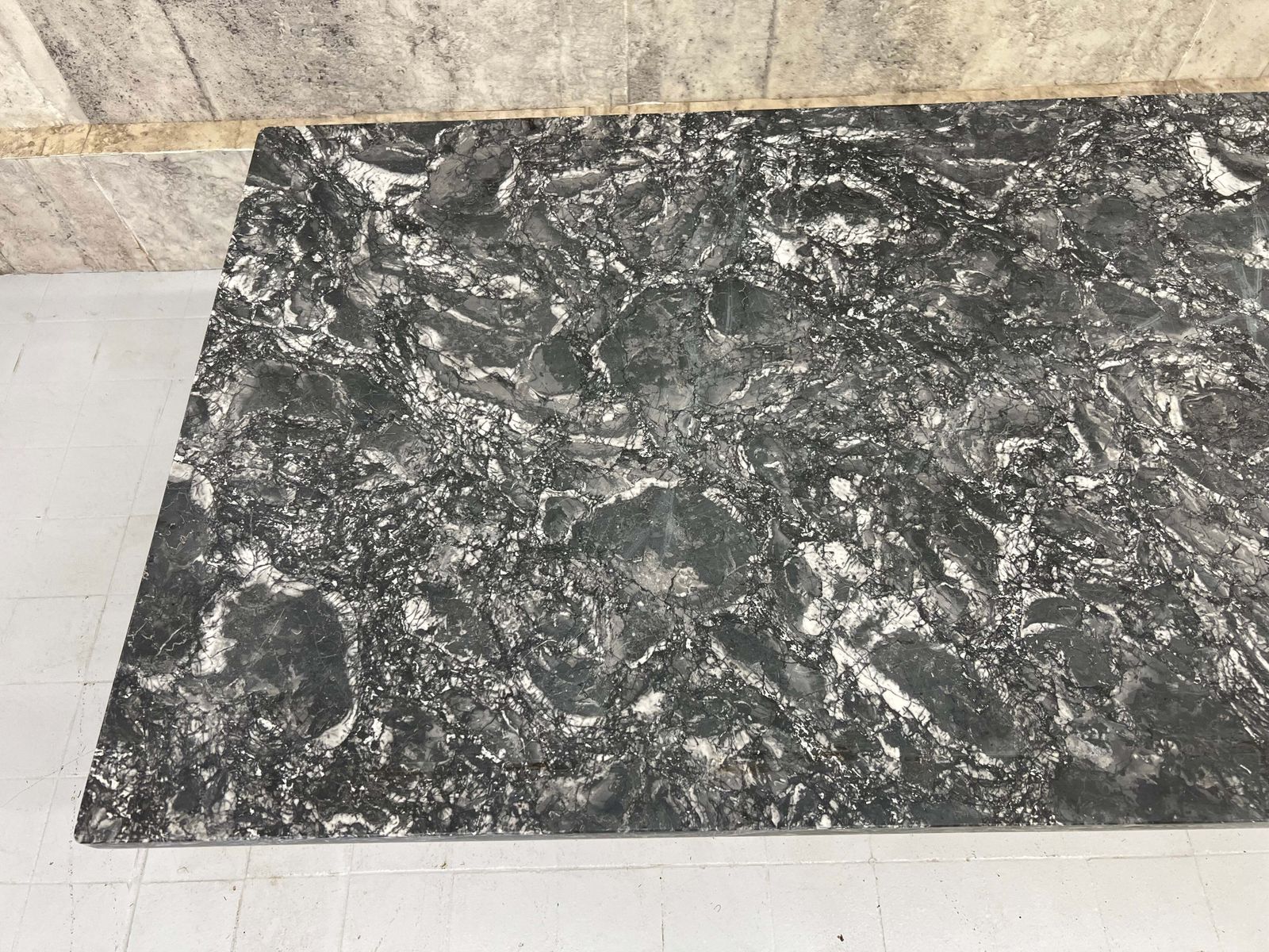 Large French Black Marble And Cast Iron Bistro Table photo 1355.0
