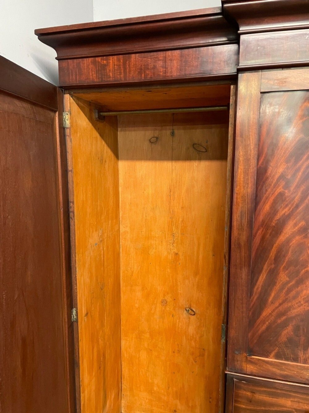 Georgian Country House Flame Mahogany Four Door Wardrobe photo vintage