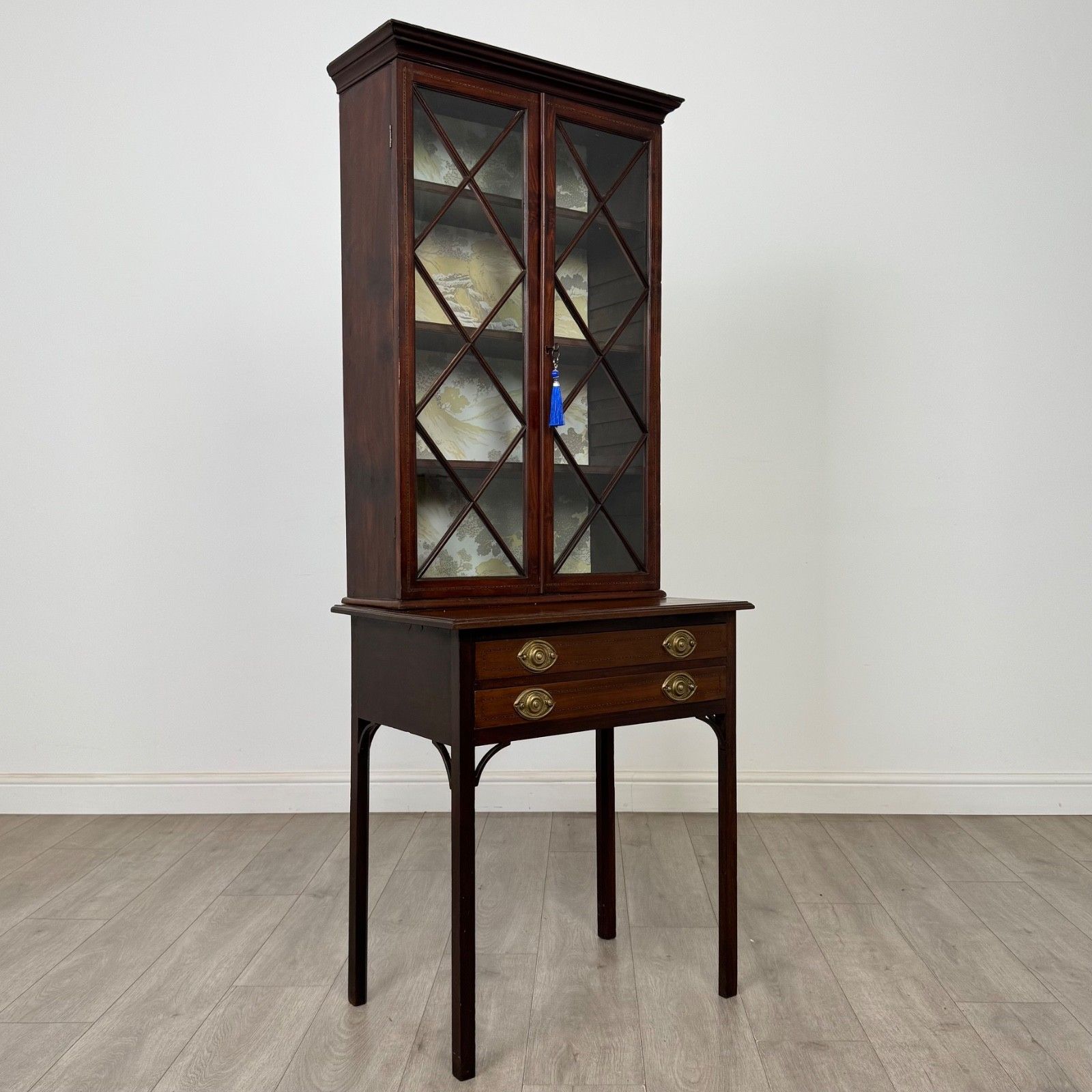 photo furniture Antique 18th Century Georgian Display Cabinet In Mahogany ( Af 5809 )