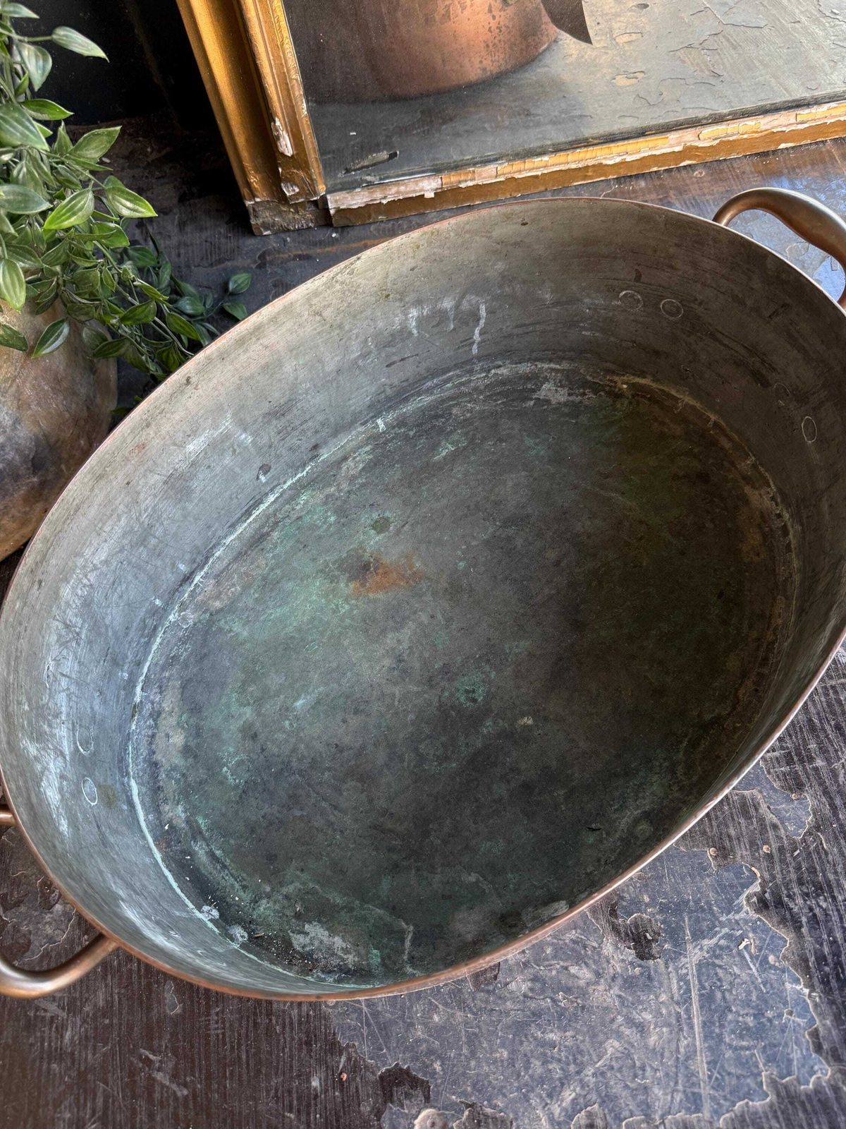 Antique Copper Pot, 1800s photo furniture