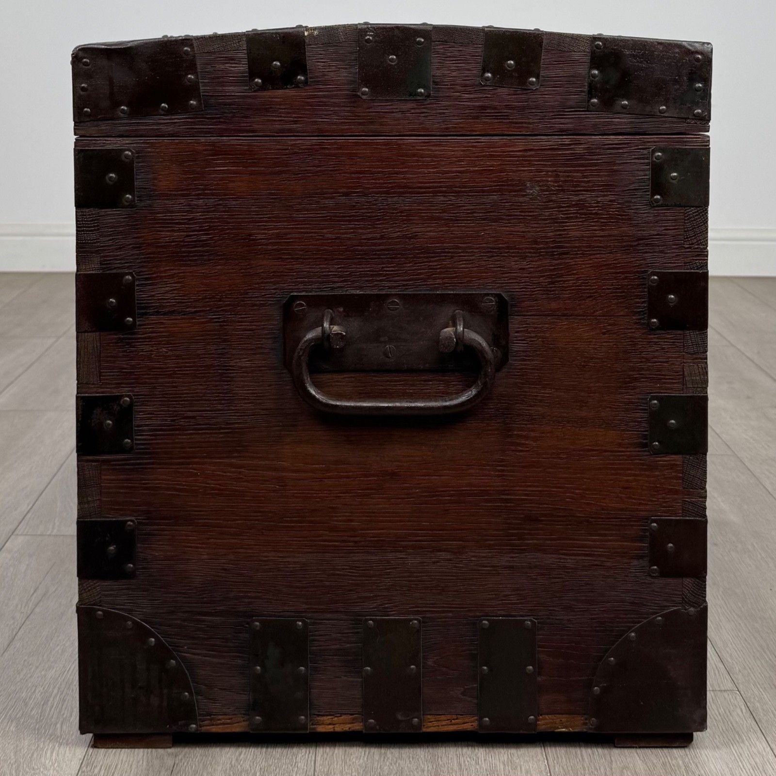 Antique 19th Century Iron Bound Victorian Silver Chest In Oak ( Af 5797 ) photo buy