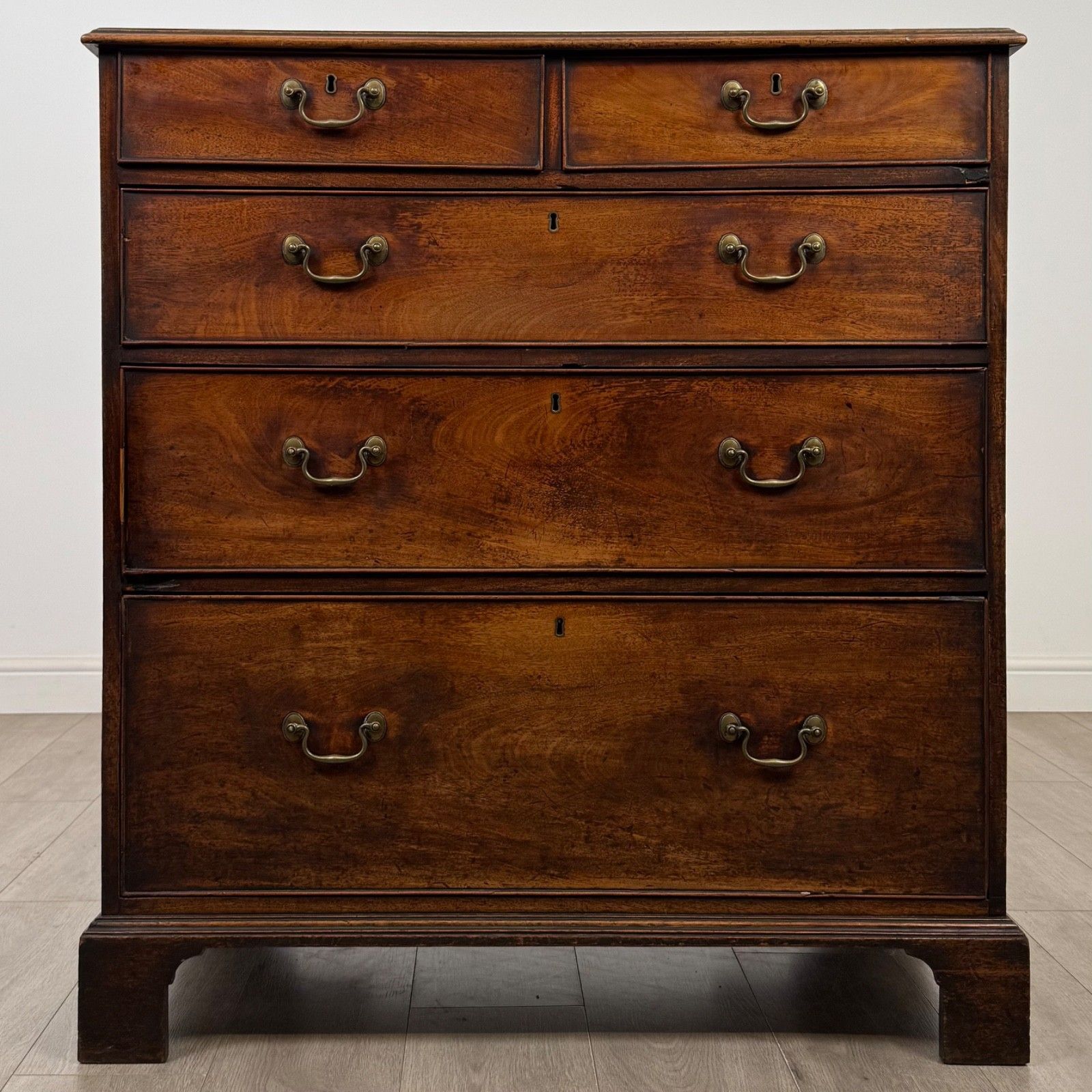 Antique 18th Century Georgian Mahogany Chest Of Drawers ( Af 5755 )