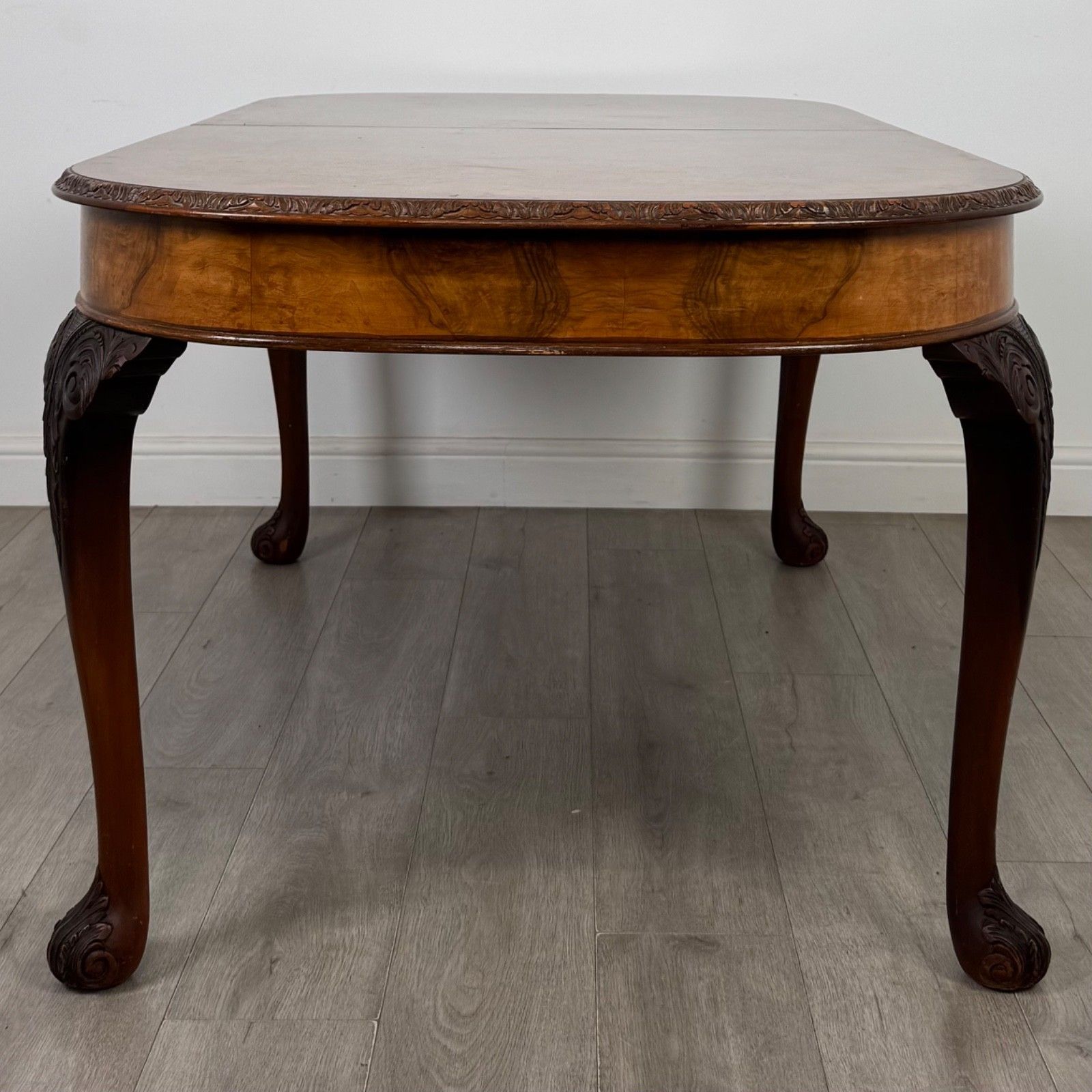 Antique 20th Century Edwardian Burr Walnut Dining Table ( Af 5810 ) photo for sale