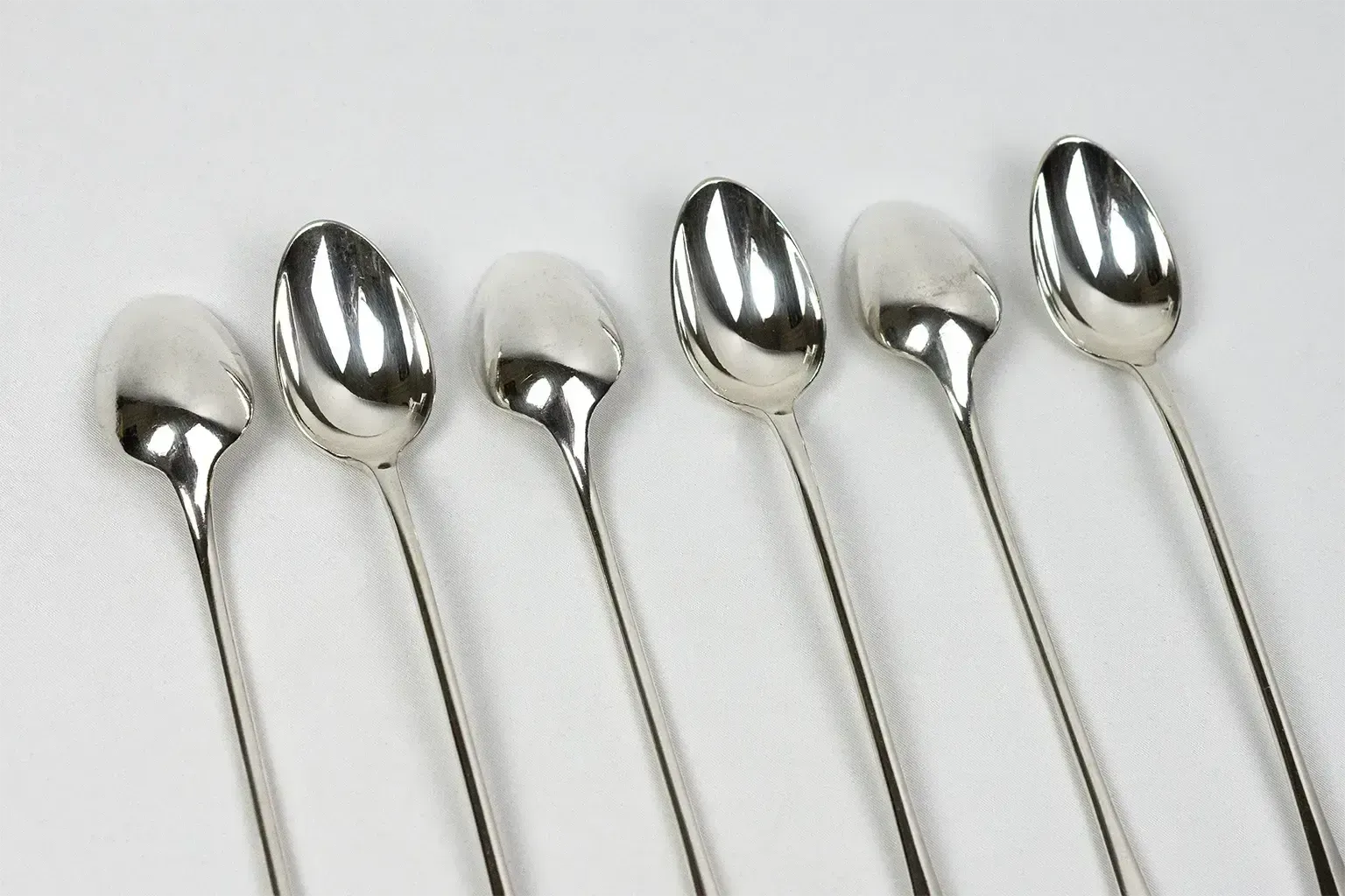 Six Christofle Fidélio Pattern Soda/Ice Spoons — Hallmarked Silver Plated Metal photo furniture