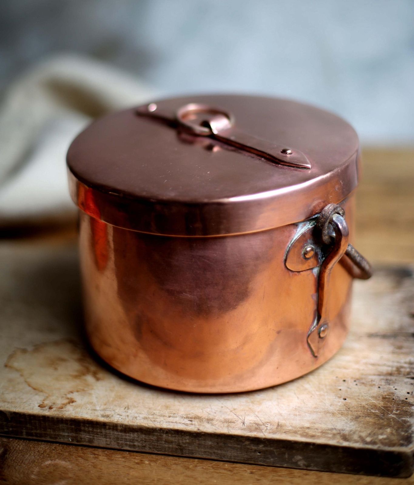 Antique French Stew Pan Copper Stock Pot Professional Quality Dutch Oven Daubiere photo Home Decor