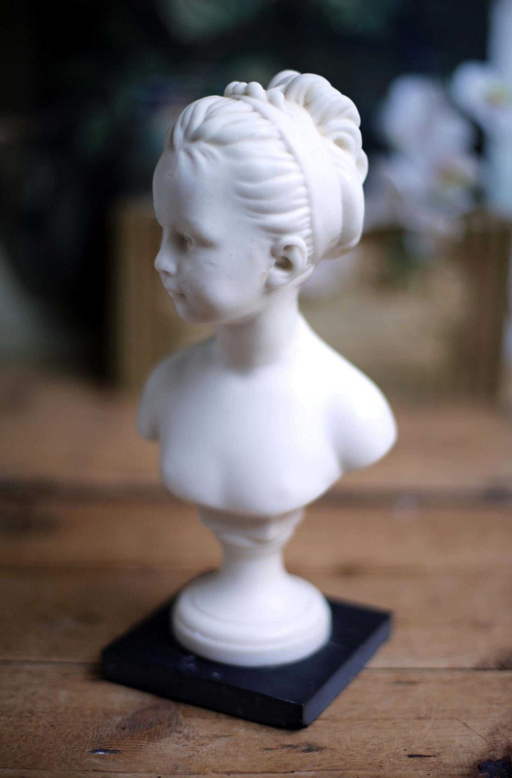 Antique French Wax Bust Of Louise Brongniart Statue Young Girl Figurine Neoclassical Style Embil D Apres Houdon photo Art