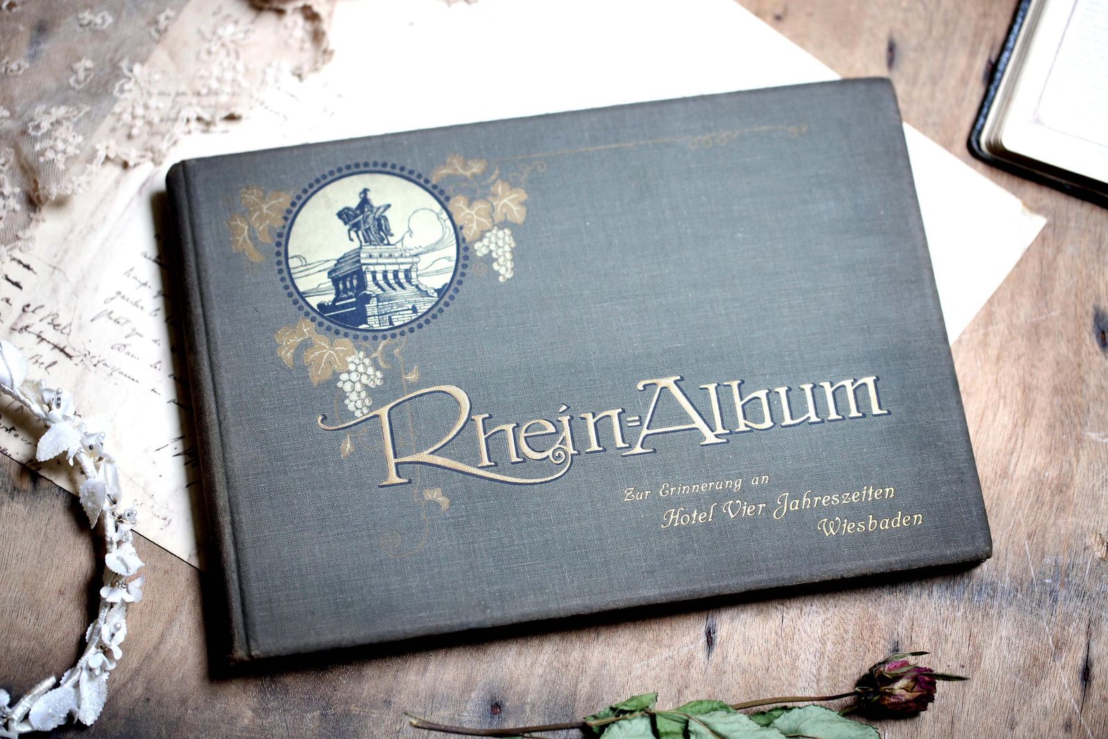 Antique Book Rhein Album German Souvenir photo buy