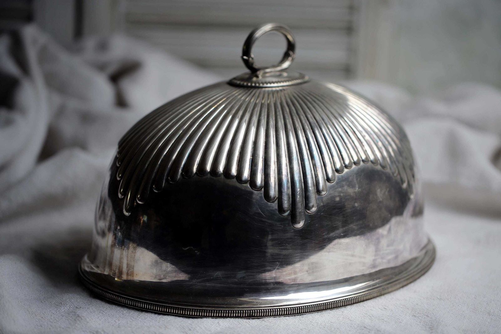Large Antique Silver Food Dome Oval Cloche Bell Food Cover Mappin & Webb photo 249.0