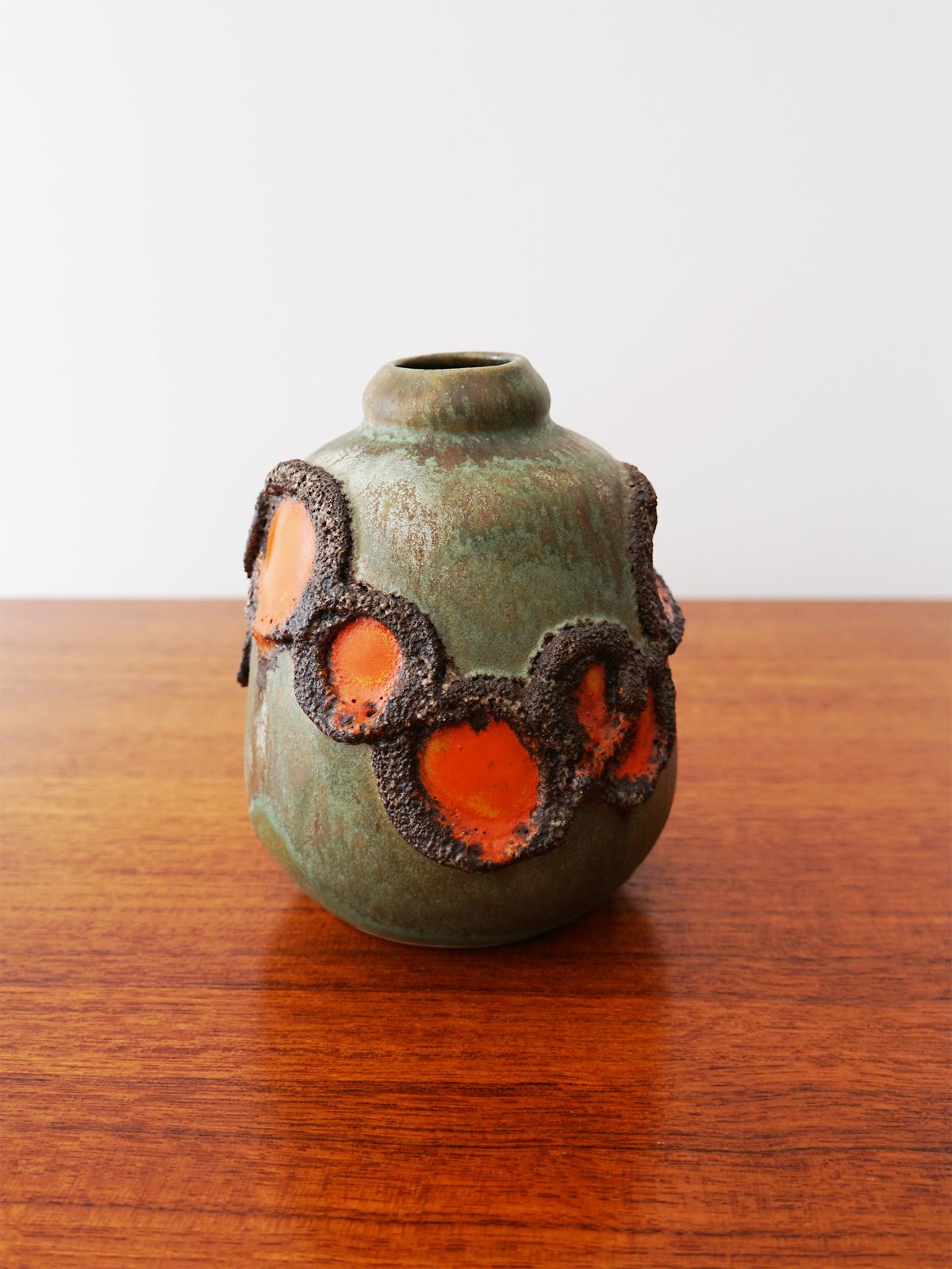 East German Fat Lava Vase By Strehla, 1970s photo furniture