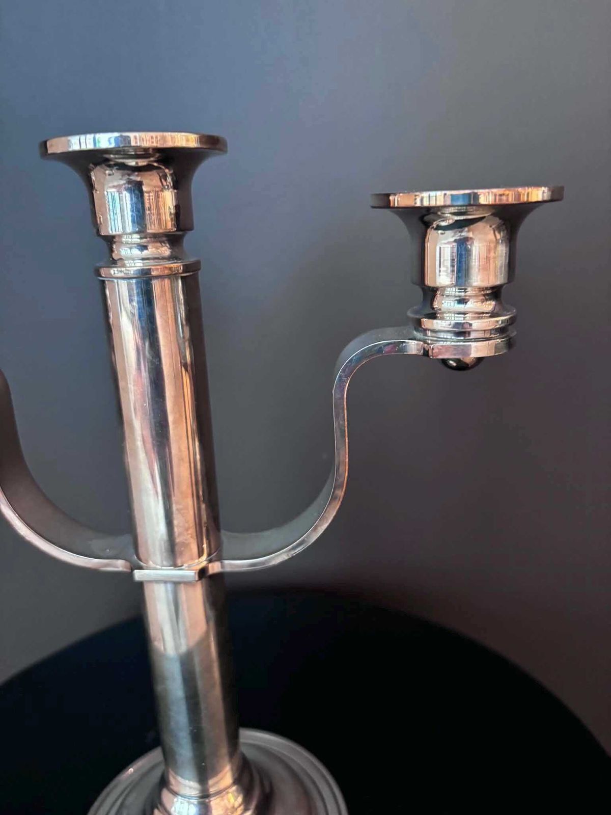 Vintage Maestri Italy Silver Plated 3 Light Candelabra, Art Deco Style Silverplate On Brass Candle Holder, Italian Table Decor photo buy